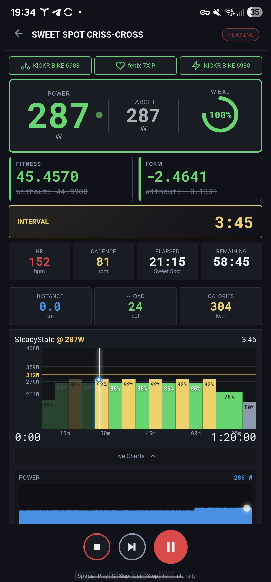Workout Player Interface